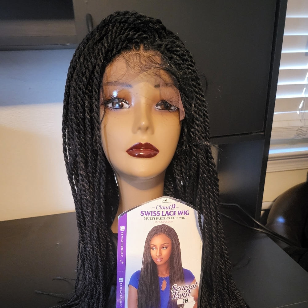 Sensationnel Senegal Twist Lace Frontal Wig Cloud 9 Swiss Lace 4X4 (1B)